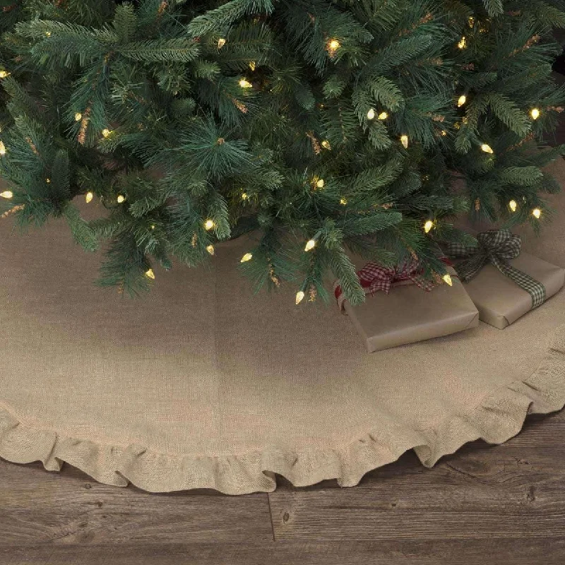 Jute Burlap Natural Christmas Tree Skirt 55 VHC Brands