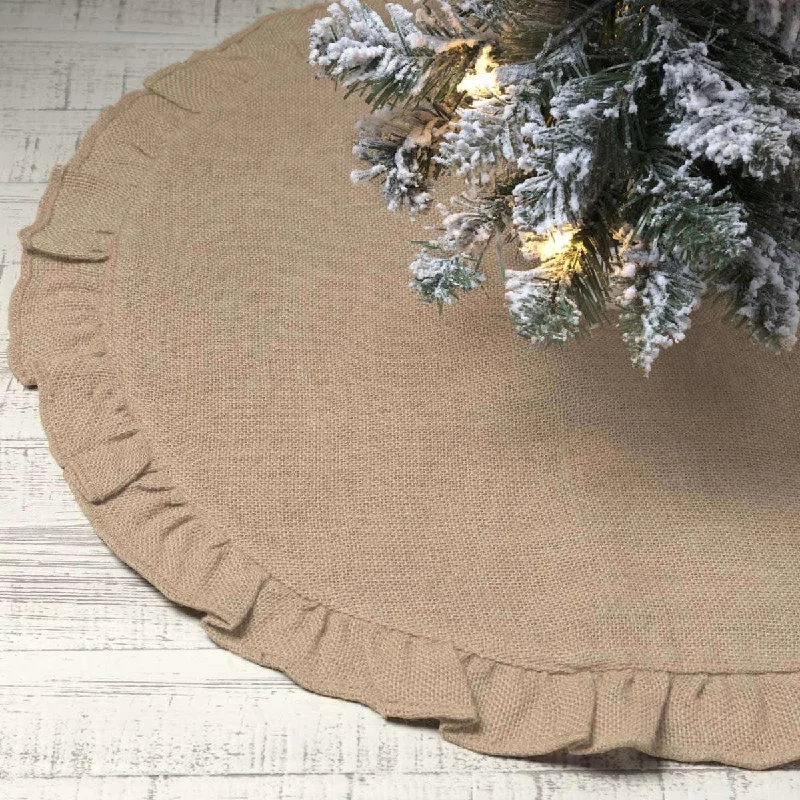 Jute Burlap Natural Mini Christmas Tree Skirt 21 VHC Brands