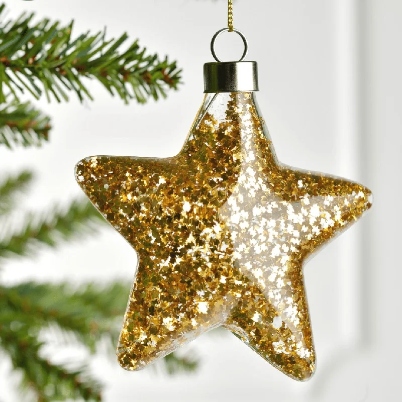 Golden Glitter Gilded Star Ornament