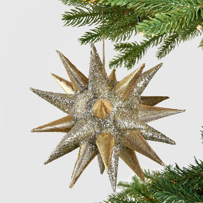 Gold & Silver Spiked 3D Orb Ornament