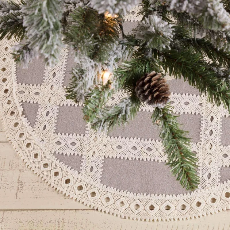 Margot Grey Mini Christmas Tree Skirt 21 VHC Brands