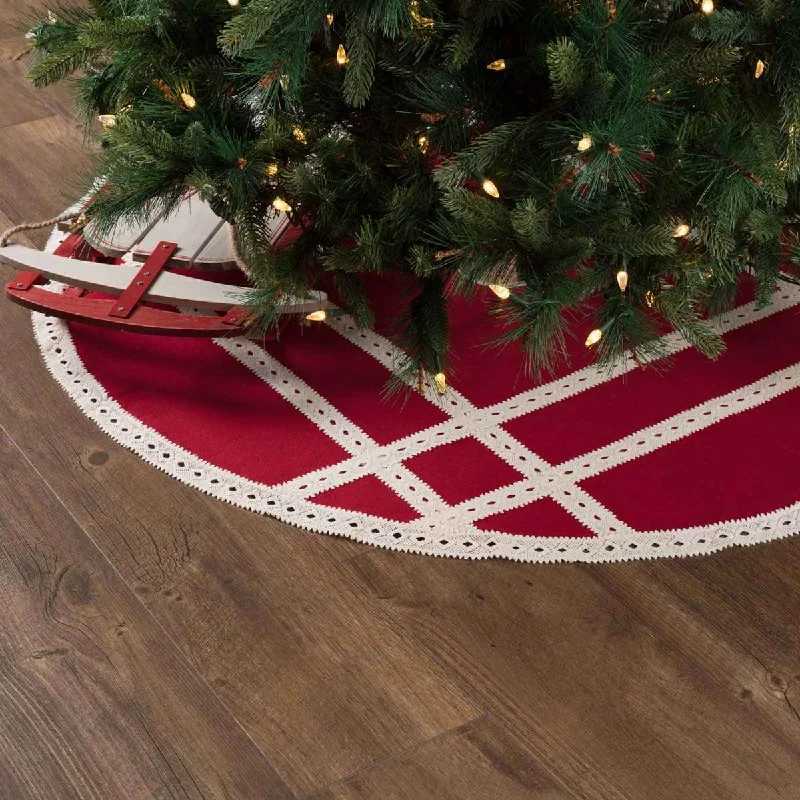 Margot Red Christmas Tree Skirt 48 VHC Brands