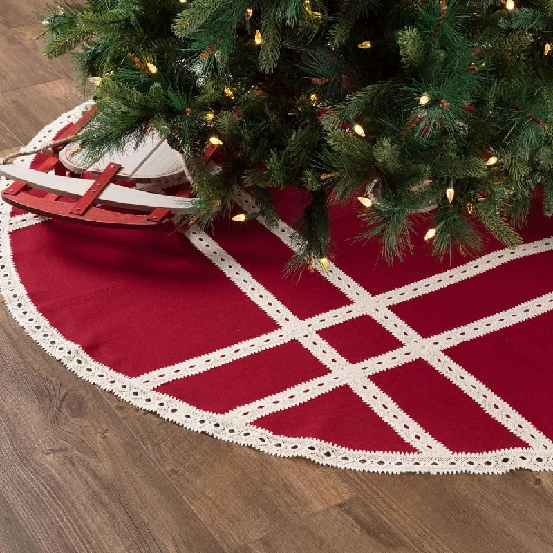 Margot Red Christmas Tree Skirt 60 VHC Brands