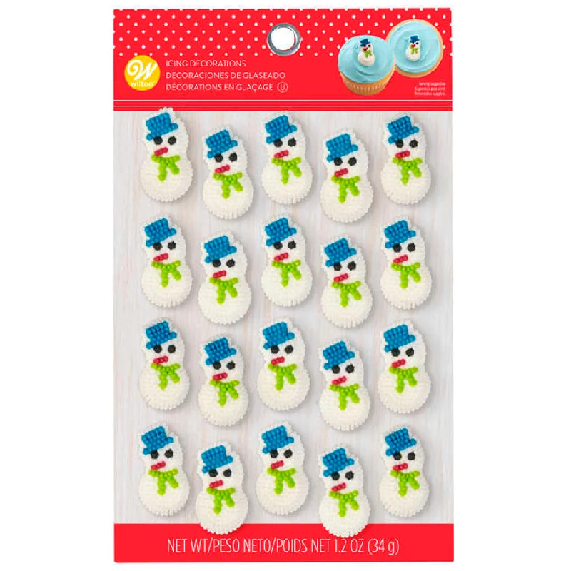 Mini Snowman Icing Decorations | 20ct