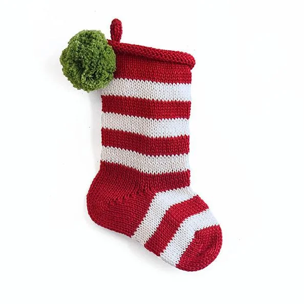 Mini Stripe Stocking in Red