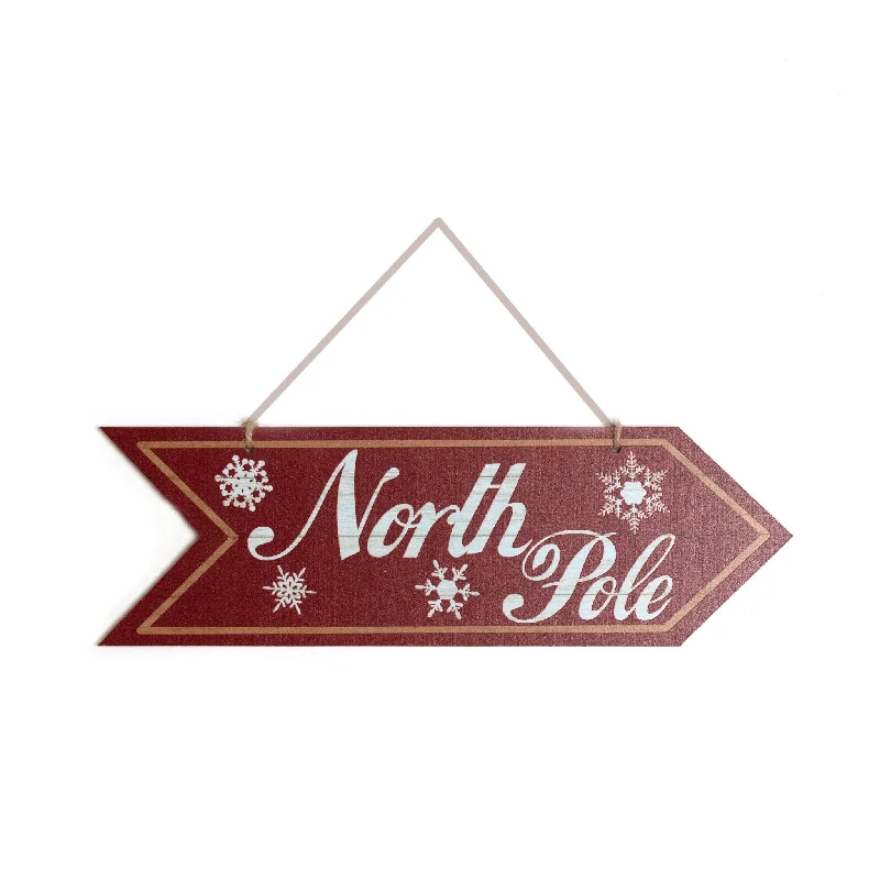 North Pole Arrow Wooden Sign 10x24cm 1024001