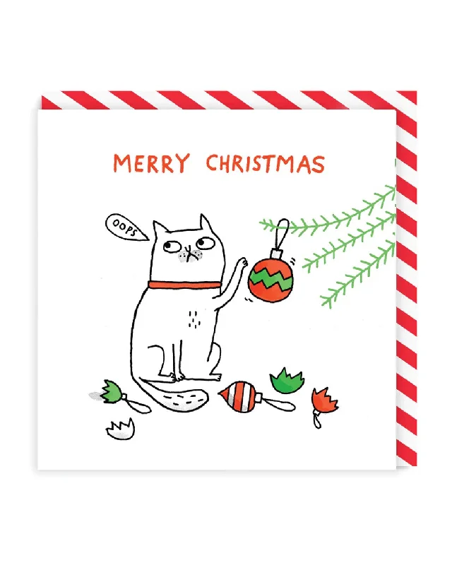 Oops Cat, Merry Christmas Card