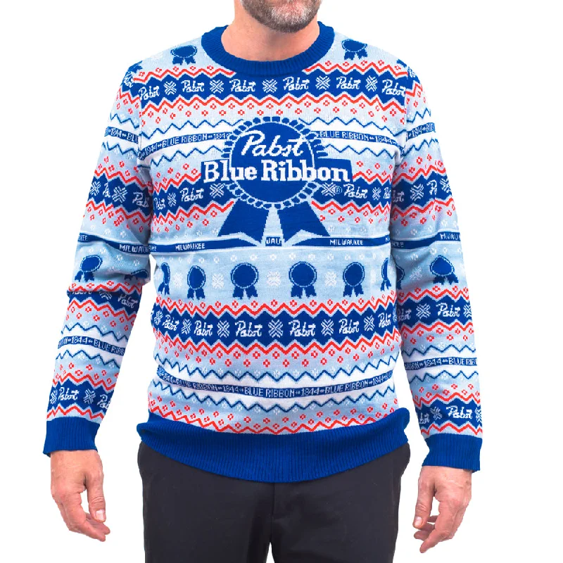 Pabst Fair Isle Beer Holiday Ugly Christmas Sweater