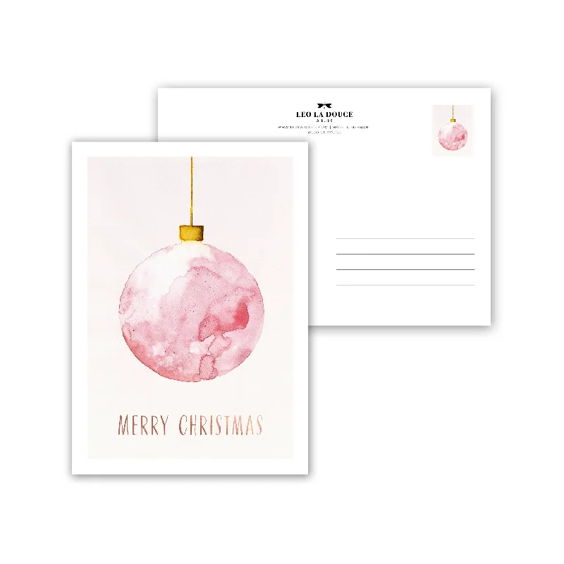 Postkarte - Rose Christmas Bauble