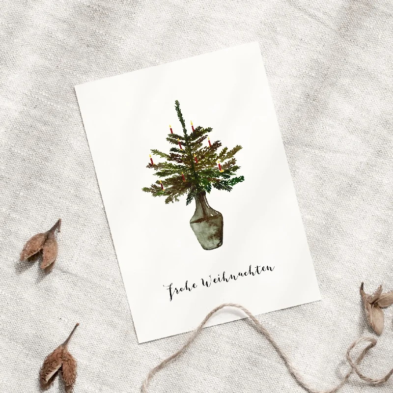 Postkarte · Weihnachtsbaum in Vase