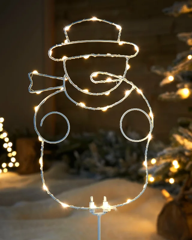 Pre-Lit Snowman Pathway Stake Light, 60 cm