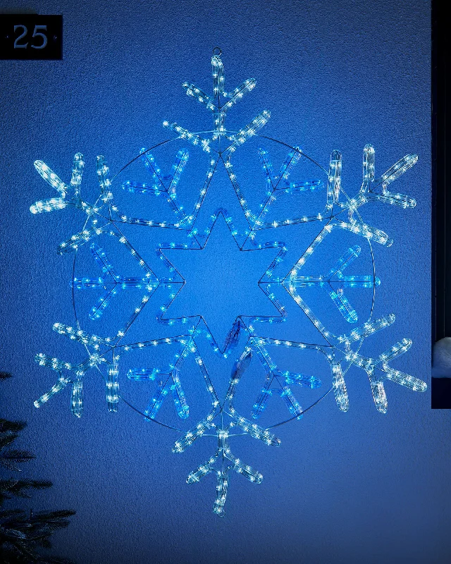 Pre-Lit Snowflake Rope Light Silhouette, 90 cm