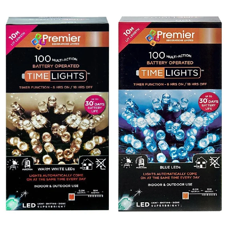 Premier 100 Multi Action Battery Operated LED Lights with Timer