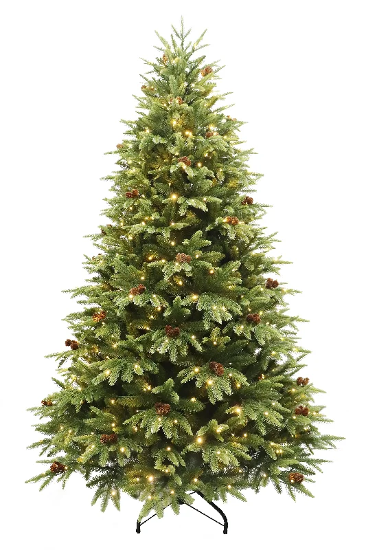 Puleo 6ft Pre-lit Parque Spruce Realistic Tips Artificial Christmas Tree with 350 Warm White Multi Functional Lights