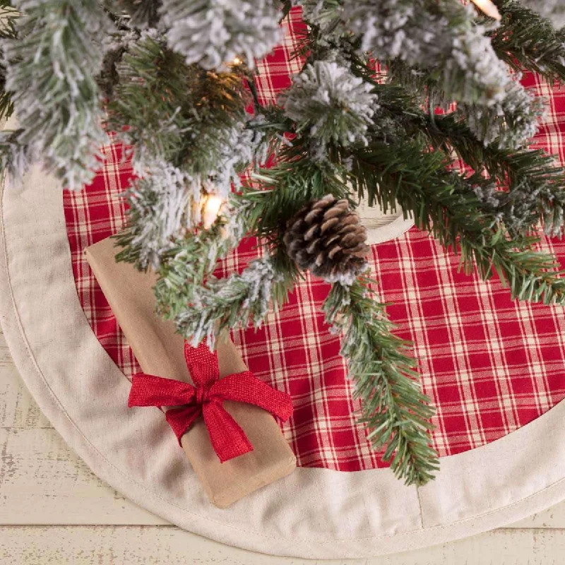 Red Plaid Mini Christmas Tree Skirt 21 VHC Brands