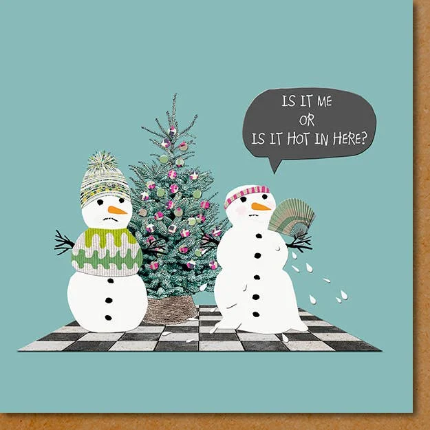 Melting Menopausal Snowlady Christmas Card