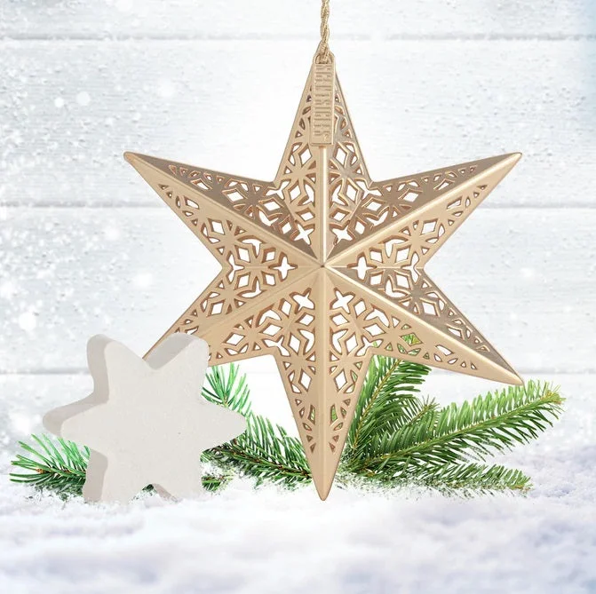 SCENTSICLES - White Winter Fir Scented Decorative Ornament - Gold Star