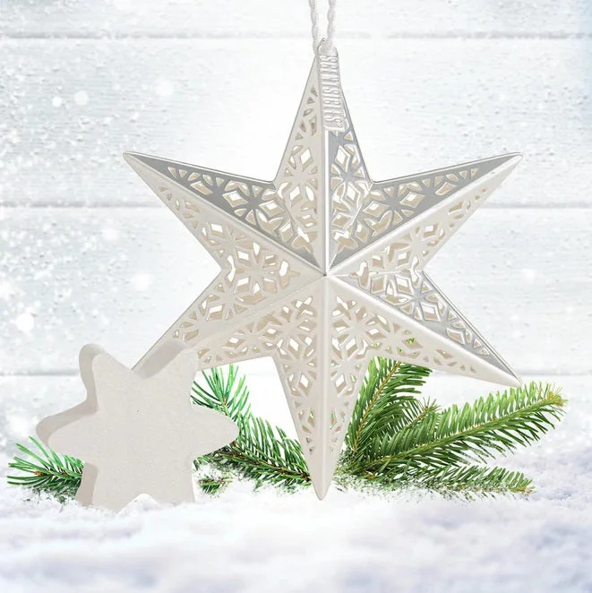 SCENTSICLES - White Winter Fir Scented Decorative Ornament - Silver Star