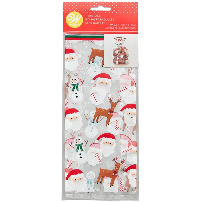 Snowman/Santa/Reindeer Treat Bags and Ties | 20 Ct