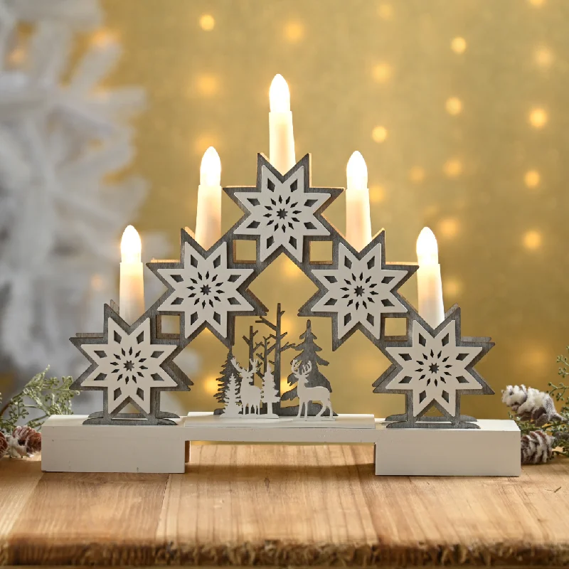 Star & Reindeer Candle Bridge 30cm