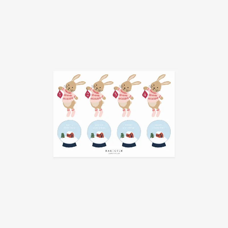 STICKERS // ADVENT CHRISTMAS BUNNY 1-4