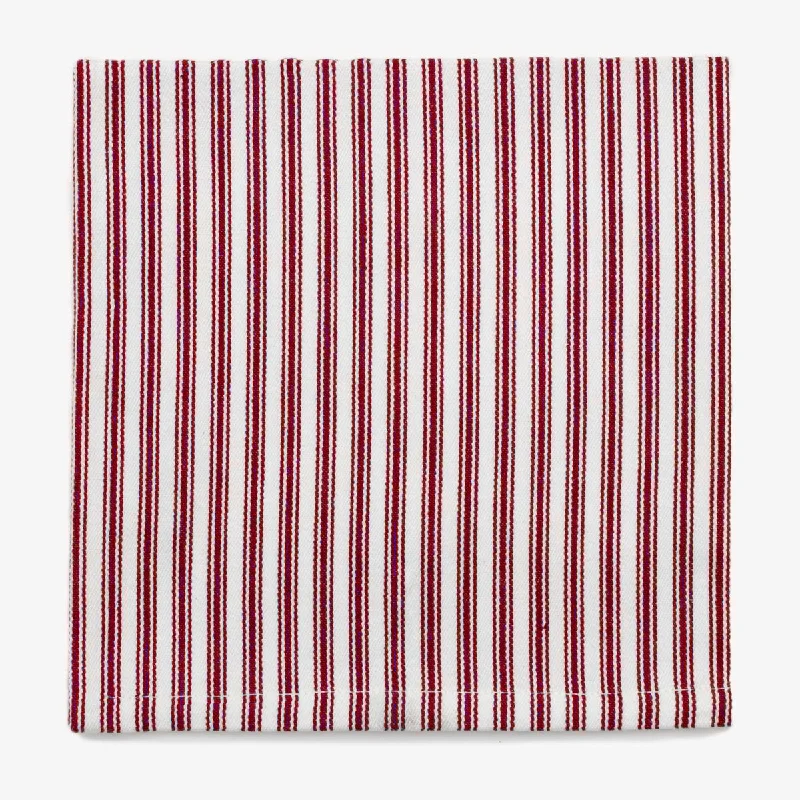 Ticking Stripe Napkin Red 45 x45cm