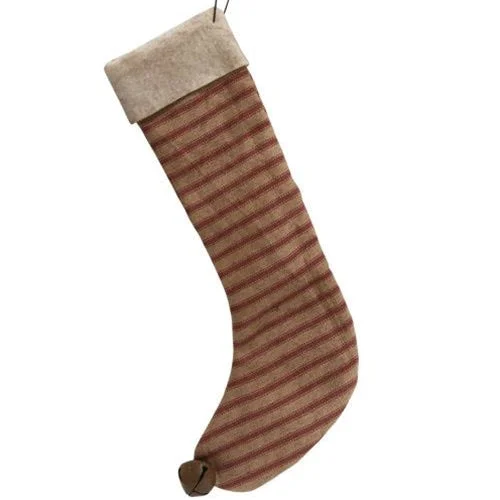 Ticking Stripe Stocking Ornament 9 inch