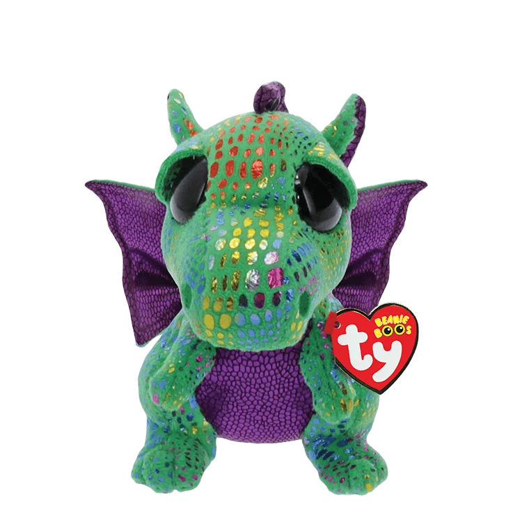 Ty Beanie Boos CINDER - Green Dragon (Small, 6")