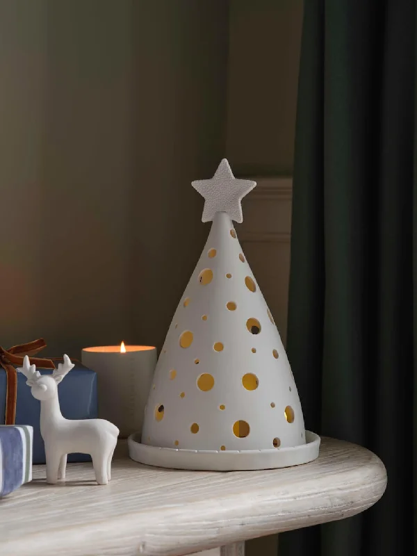 White Ceramic Candlelight Tree