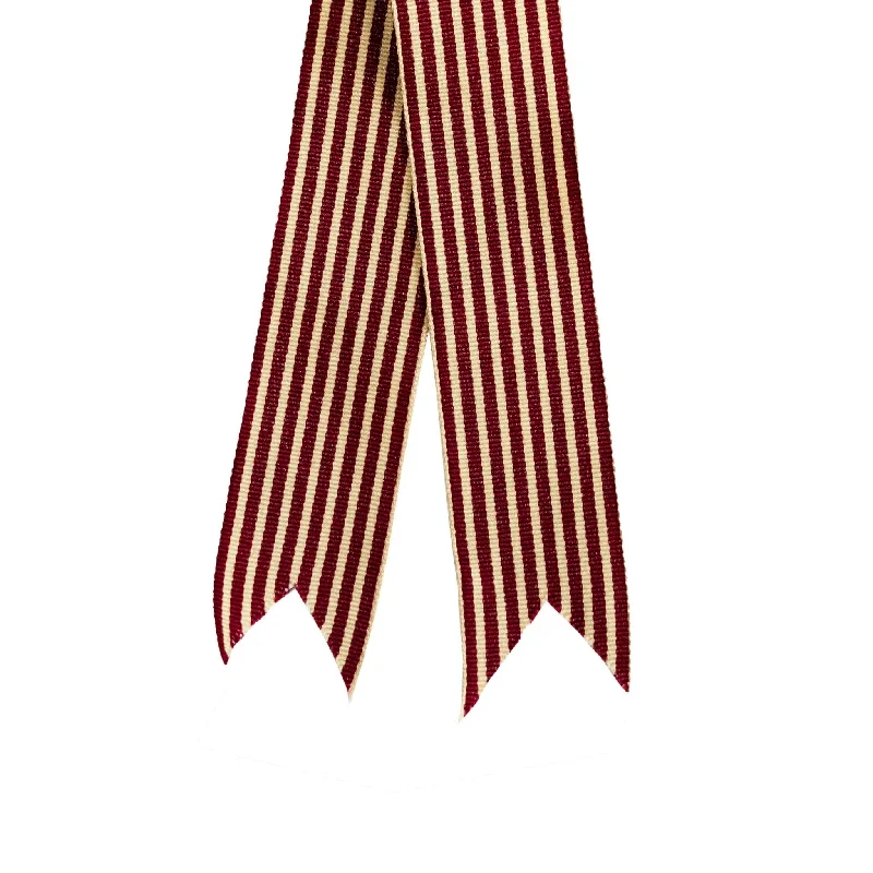 Large Ribbon - Grosgrain Stripe - Burgundy & Ivory