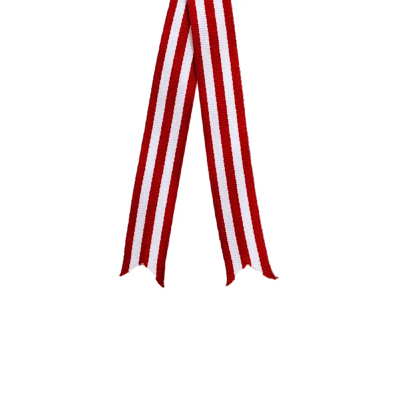 Small Ribbon - Horizontal Stripe - Red & White