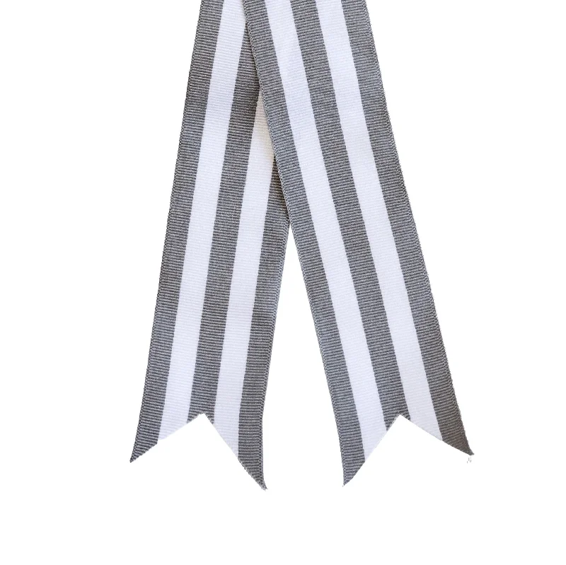 Extra Large Ribbon - Horizontal Stripe - Grey & White