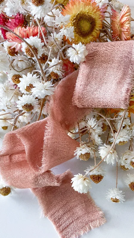 Dusty Pink Linen Ribbon