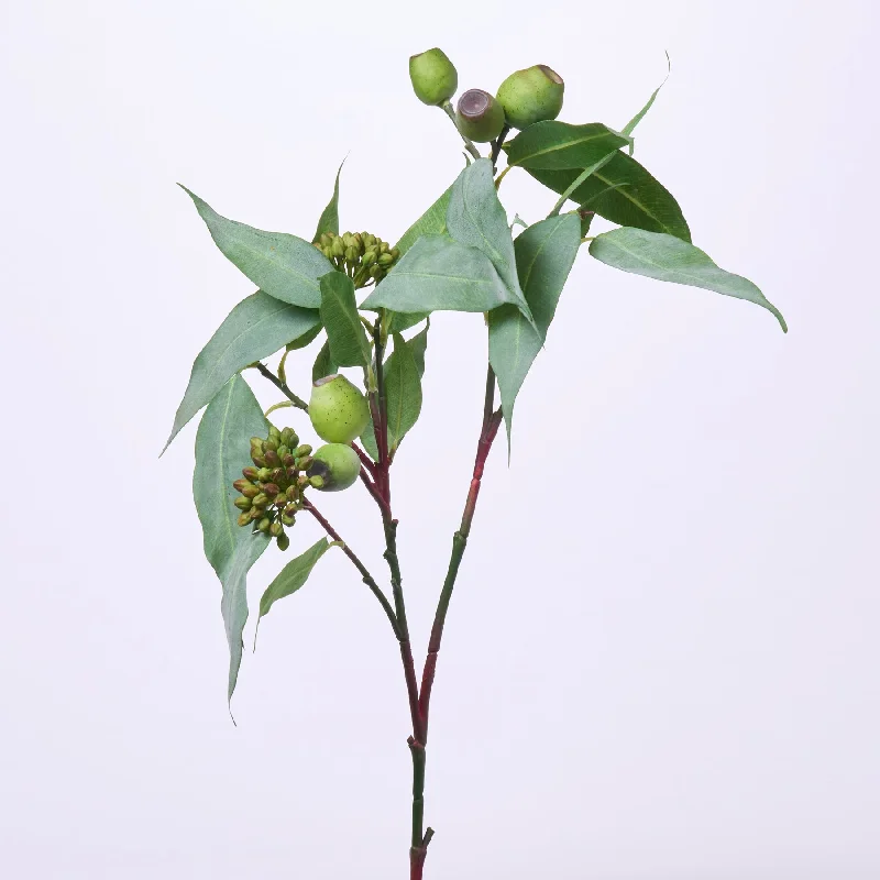 Eucalyptus Seed & Pod Cluster Everyday Faux Greenery Branch Spray- 32"