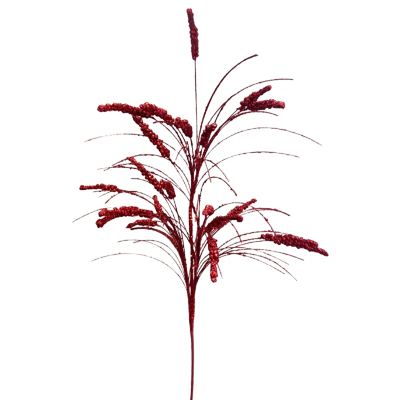 Wild Glitter Berry Grass Spray 33” - Red |KS