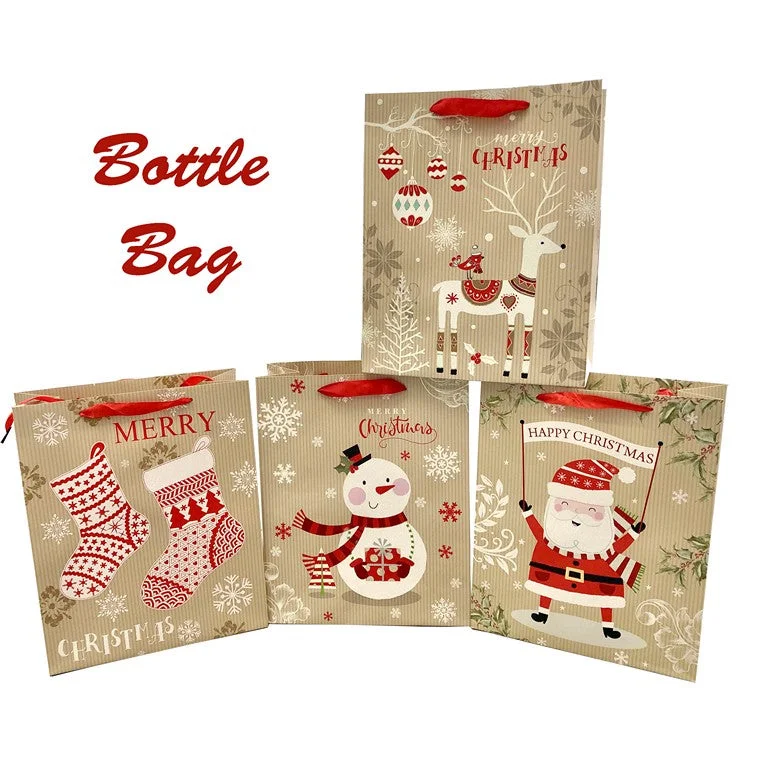 Craft Glitter Christmas Gift, Bottle Bag