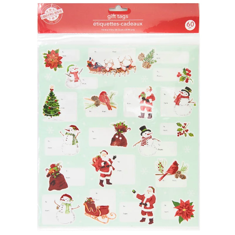 Christmas Gift Tag Glitter- 60pk